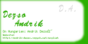 dezso andrik business card